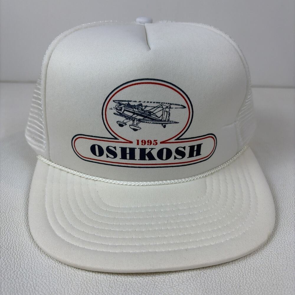 Vintage 1995 Oshkosh Aviation Trucker Hat